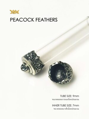 PEACOCKFEATHERSWB09 Peacock Feathers Whitebrass Takrud casing tube size 9mm