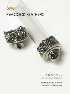 PEACOCKFEATHERSWB10 Peacock Feathers Whitebrass Takrud casing tube size 10mm
