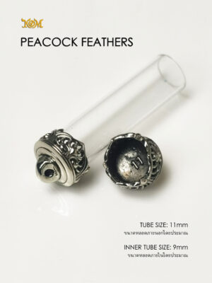 PEACOCKFEATHERSWB11 Peacock Feathers Whitebrass Takrud casing tube size 11mm