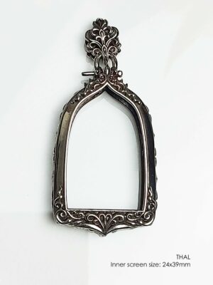 THALWhitebrass Hanuman Thaleng Sub amulet casing inner screen size 24x39mm