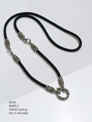 KOM Baiplu whitebrass rope necklace with Orbit3 Spring for 3 amulets