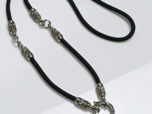 KOM Baiplu whitebrass rope necklace with Orbit3 Spring for 3 amulets
