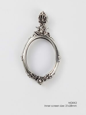 NGKK2Silver925 Oval amulet casing 21x28mm