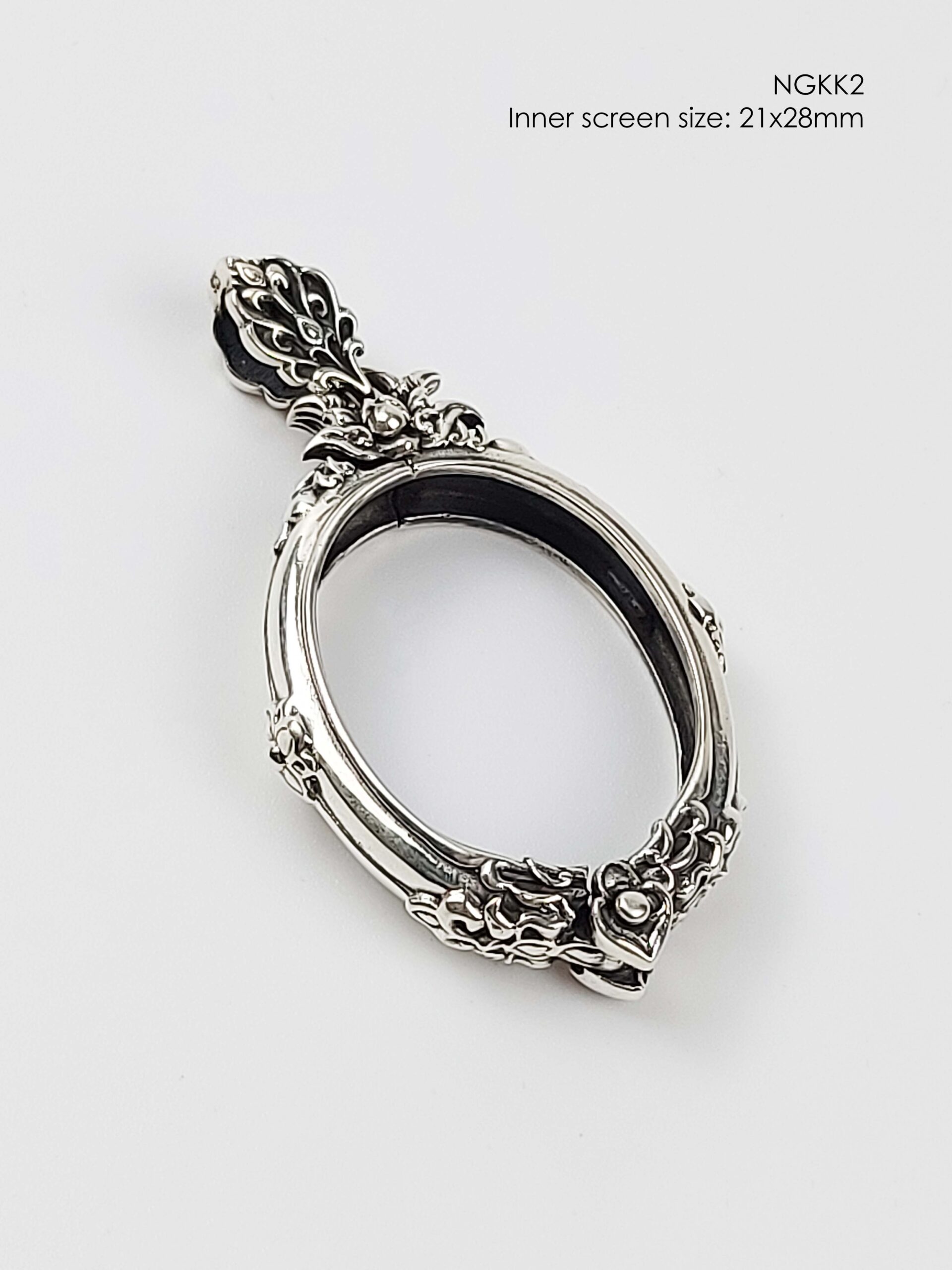 NGKK2Silver925 Oval amulet casing 21x28mm - Image 11