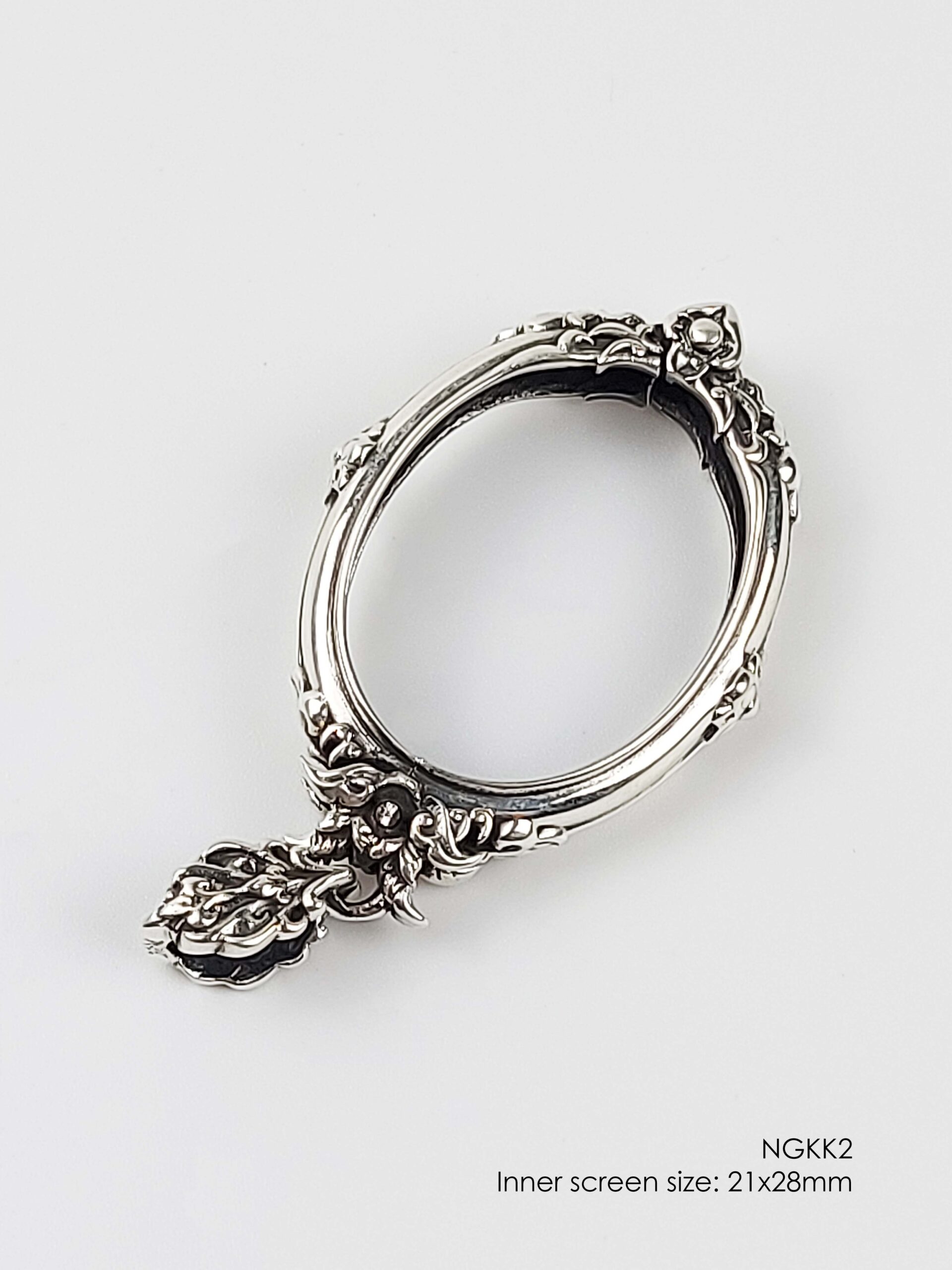 NGKK2Silver925 Oval amulet casing 21x28mm - Image 10