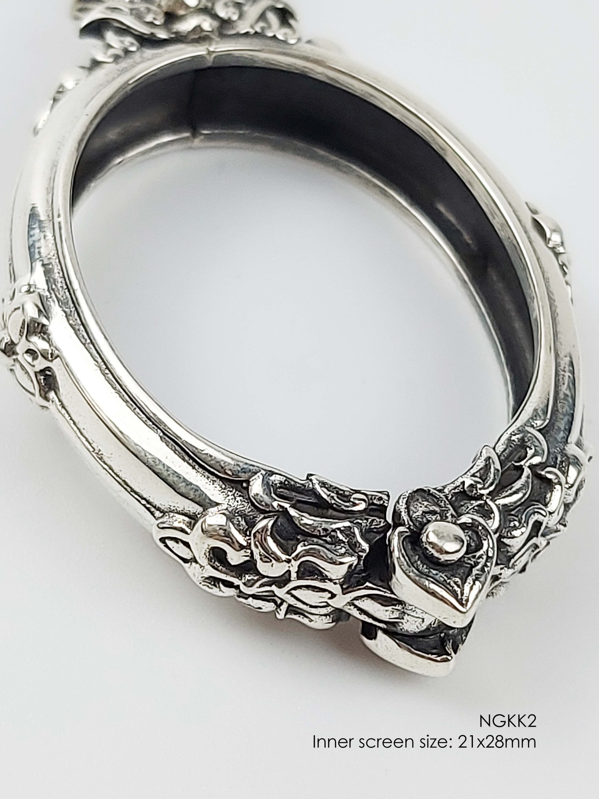 NGKK2Silver925 Oval amulet casing 21x28mm - Image 9