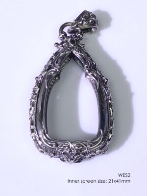 WES2Whitebrass Wessuwan amulet casing 21x41mm