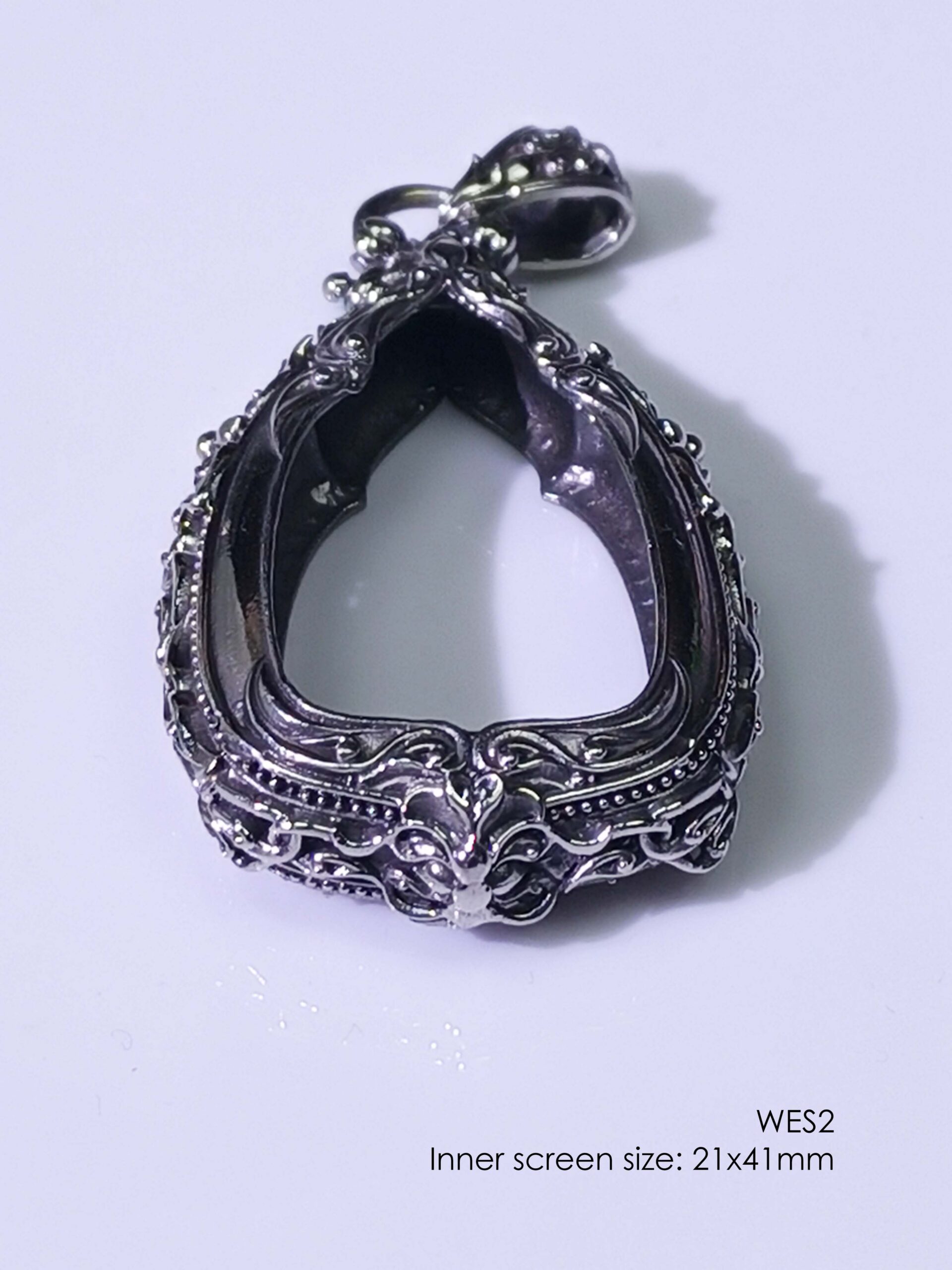 WES2Whitebrass Wessuwan amulet casing 21x41mm - Image 11