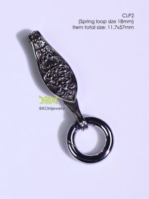 CLP2Whitebrass Amulets clip size 11.7x57mm แหนบพระ ใช้สำหรับเหน็บพระ หรือจี้ พวงกุญแจ