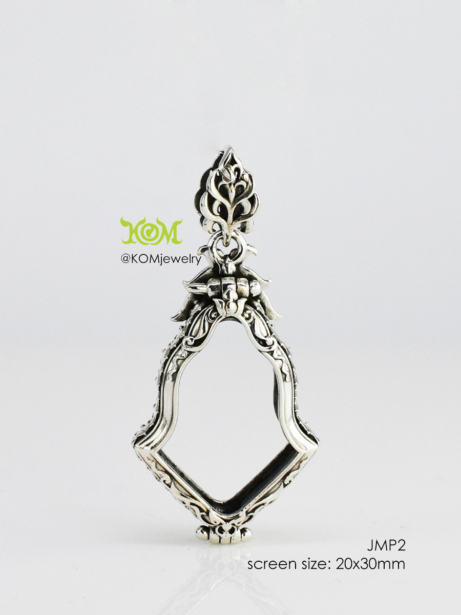 JMP2Silver925 Jumpee Pim Lek amulet casing 20x30mm - Image 3