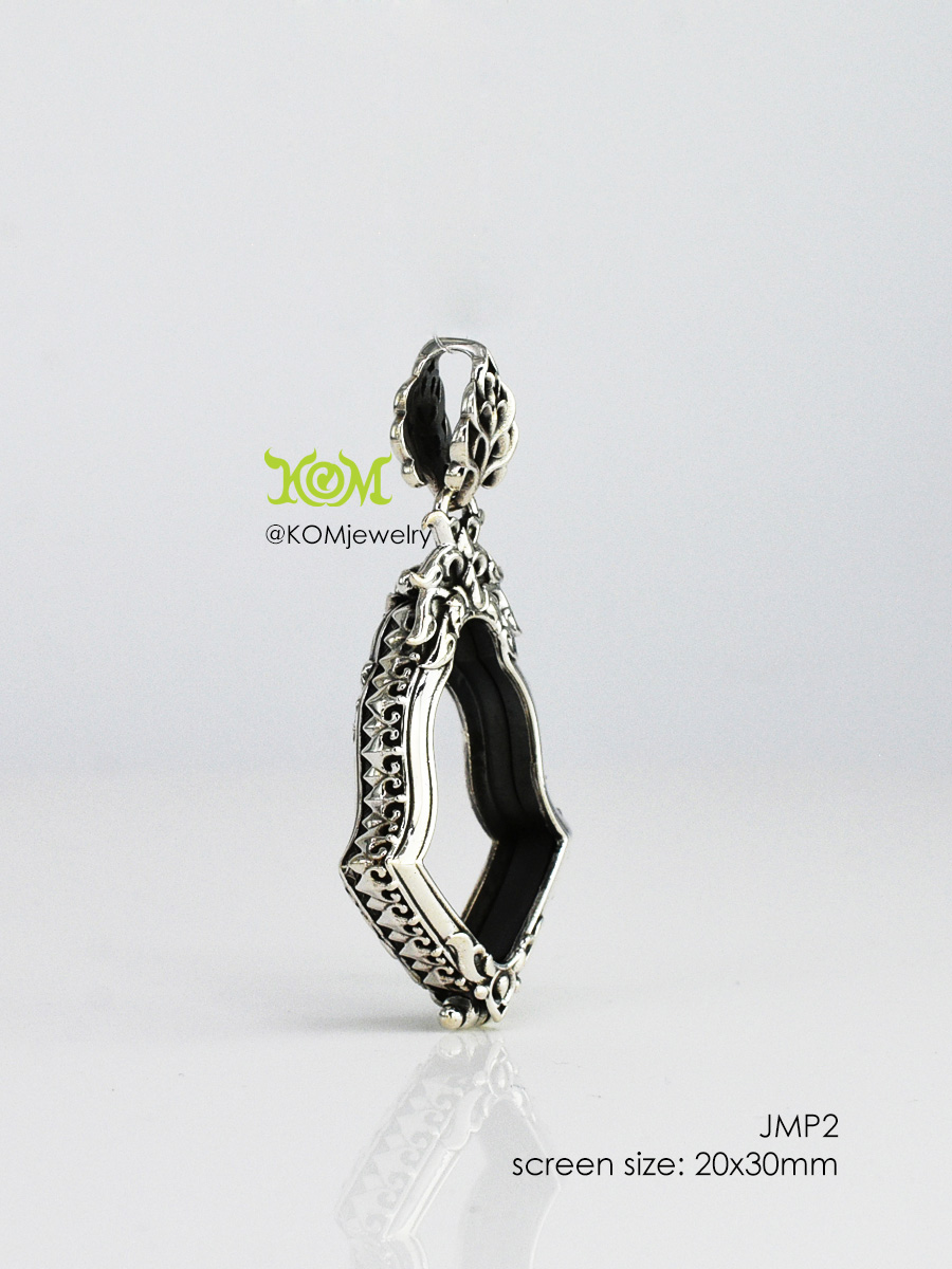 JMP2Silver925 Jumpee Pim Lek amulet casing 20x30mm - Image 4