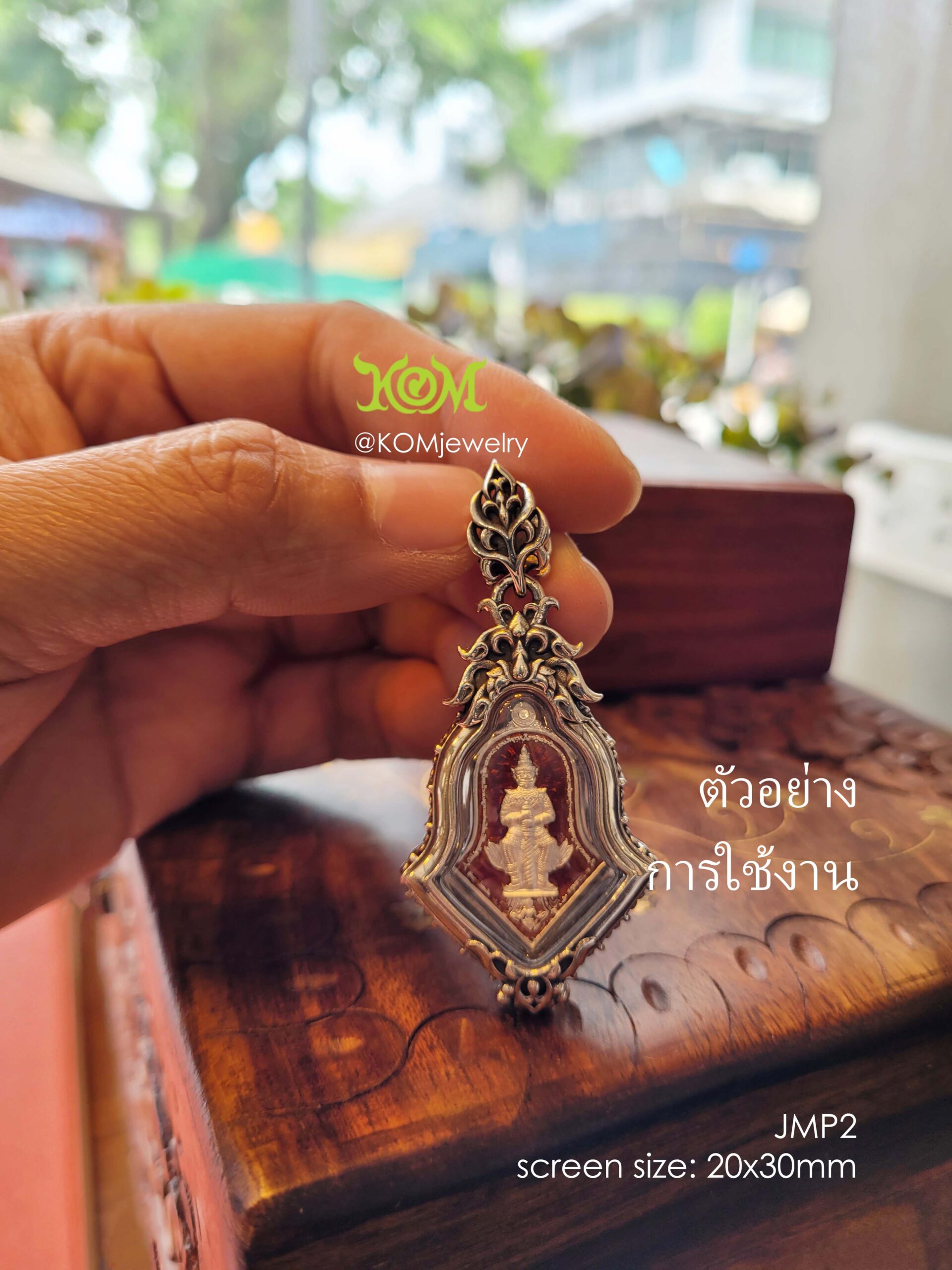 JMP2Silver925 Jumpee Pim Lek amulet casing 20x30mm - Image 7