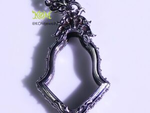 JMP2WhiteBrass Jumpee Pim Lek amulet casing 20x30mm