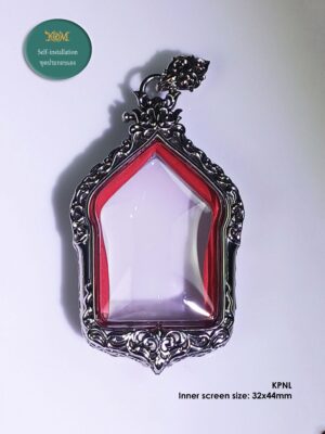 KPNLWhitebrass Khun Paen Large amulet casing 32x44mm new model