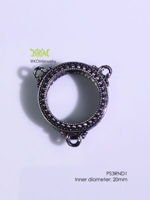 PS3RND1Whitebrass round amulet casing inner diameter 20mm