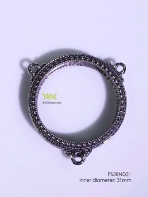 PS3RND31Whitebrass round amulet casing inner diameter 31mm