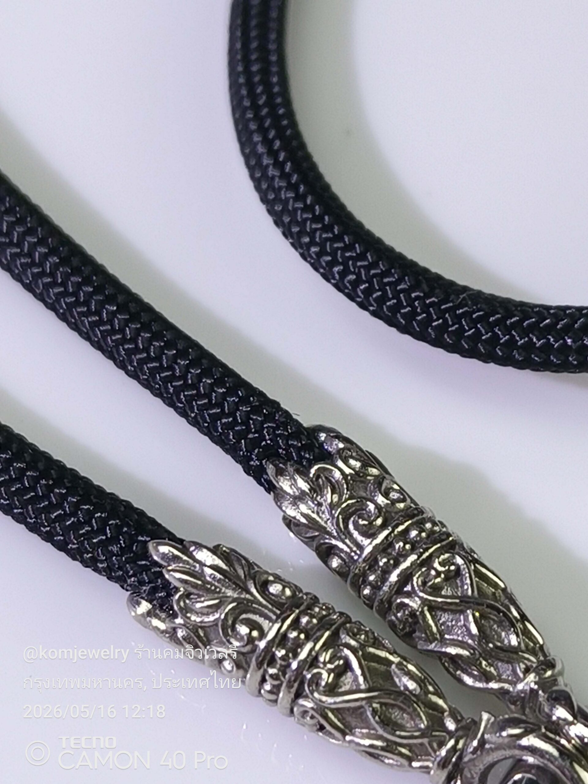 KOM Dahlia whitebrass rope necklace with classic spring - Image 10
