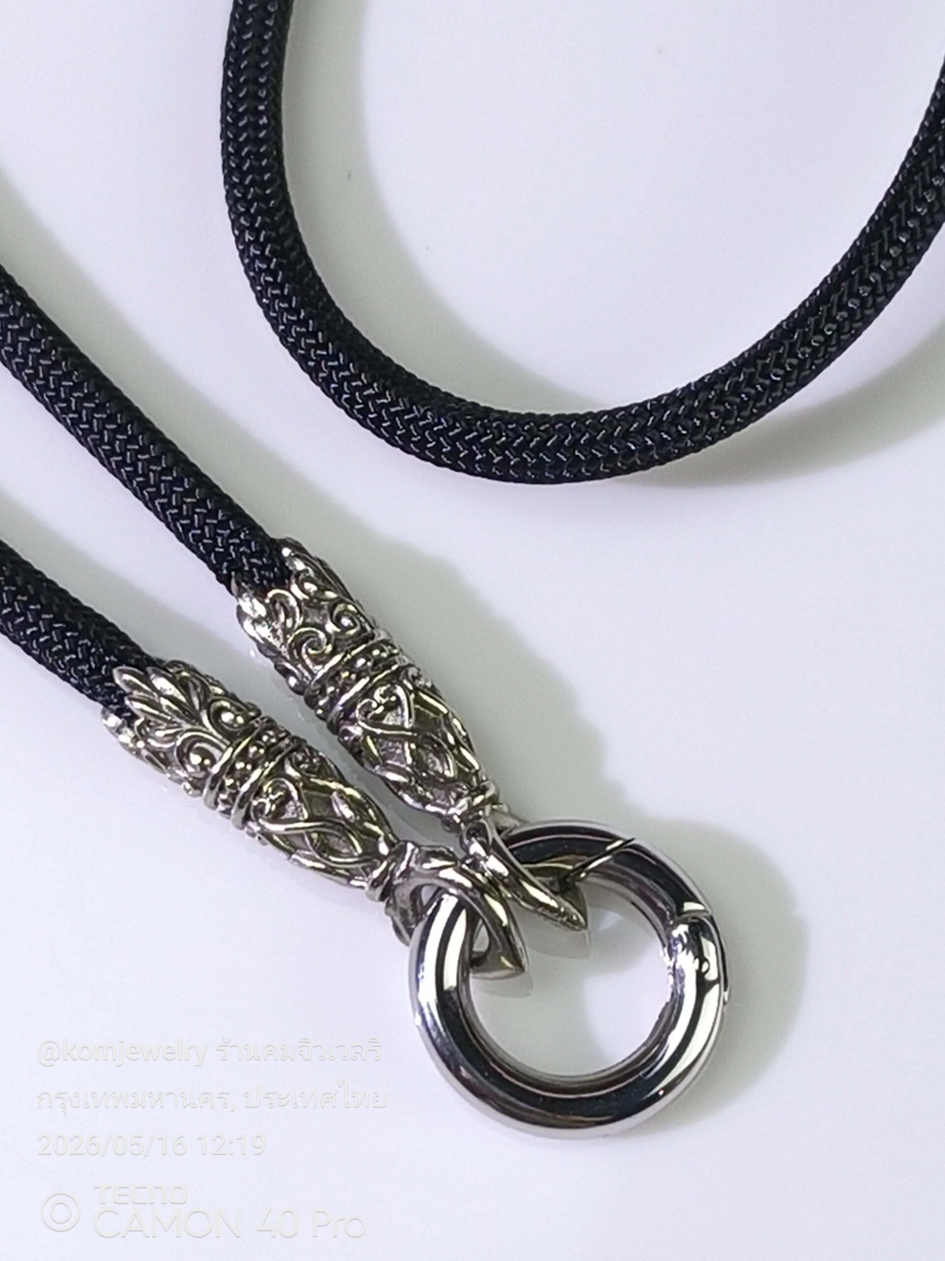 KOM Dahlia whitebrass rope necklace with classic spring - Image 9