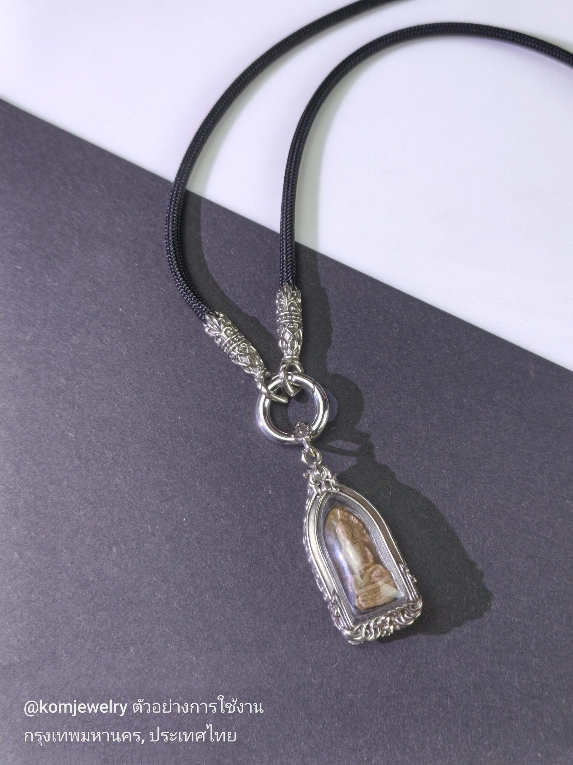 KOM Dahlia whitebrass rope necklace with classic spring - Image 7