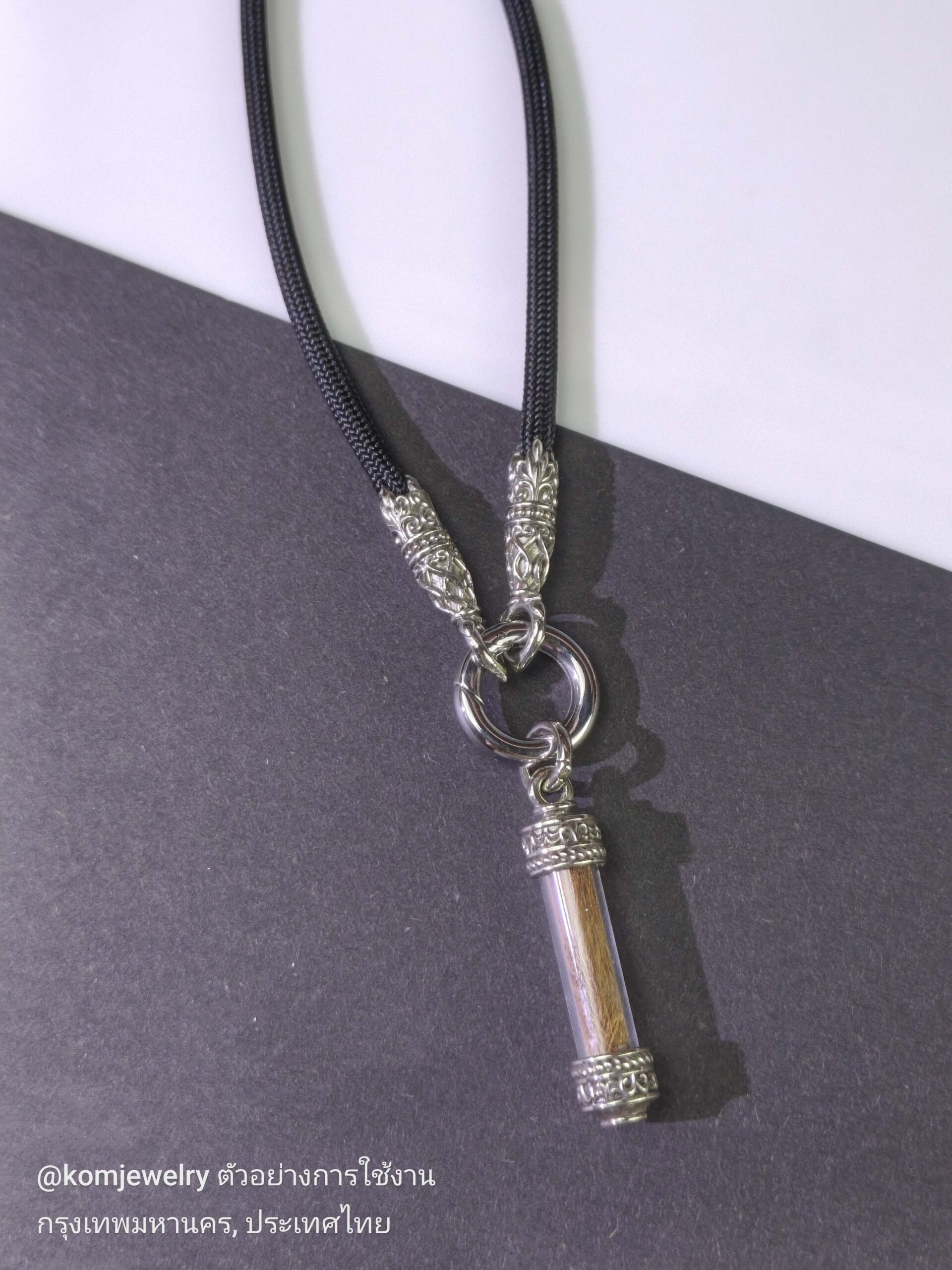 KOM Dahlia whitebrass rope necklace with classic spring - Image 6