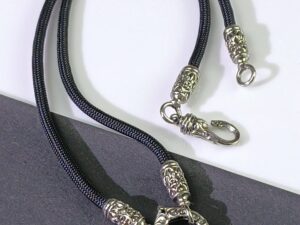 KOM Baiplu whitebrass rope necklace with Orbit3 Spring for short wearing 1 amulet only