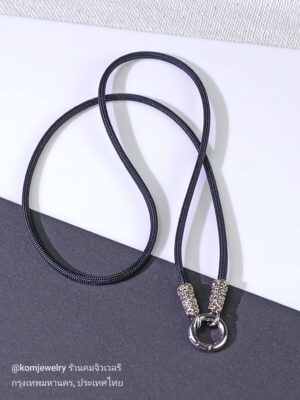 KOM Ceylon whitebrass rope necklace with classic spring