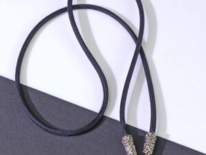 KOM Ceylon whitebrass rope necklace with classic spring