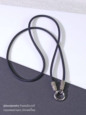 KOM Ceylon whitebrass rope necklace with classic spring