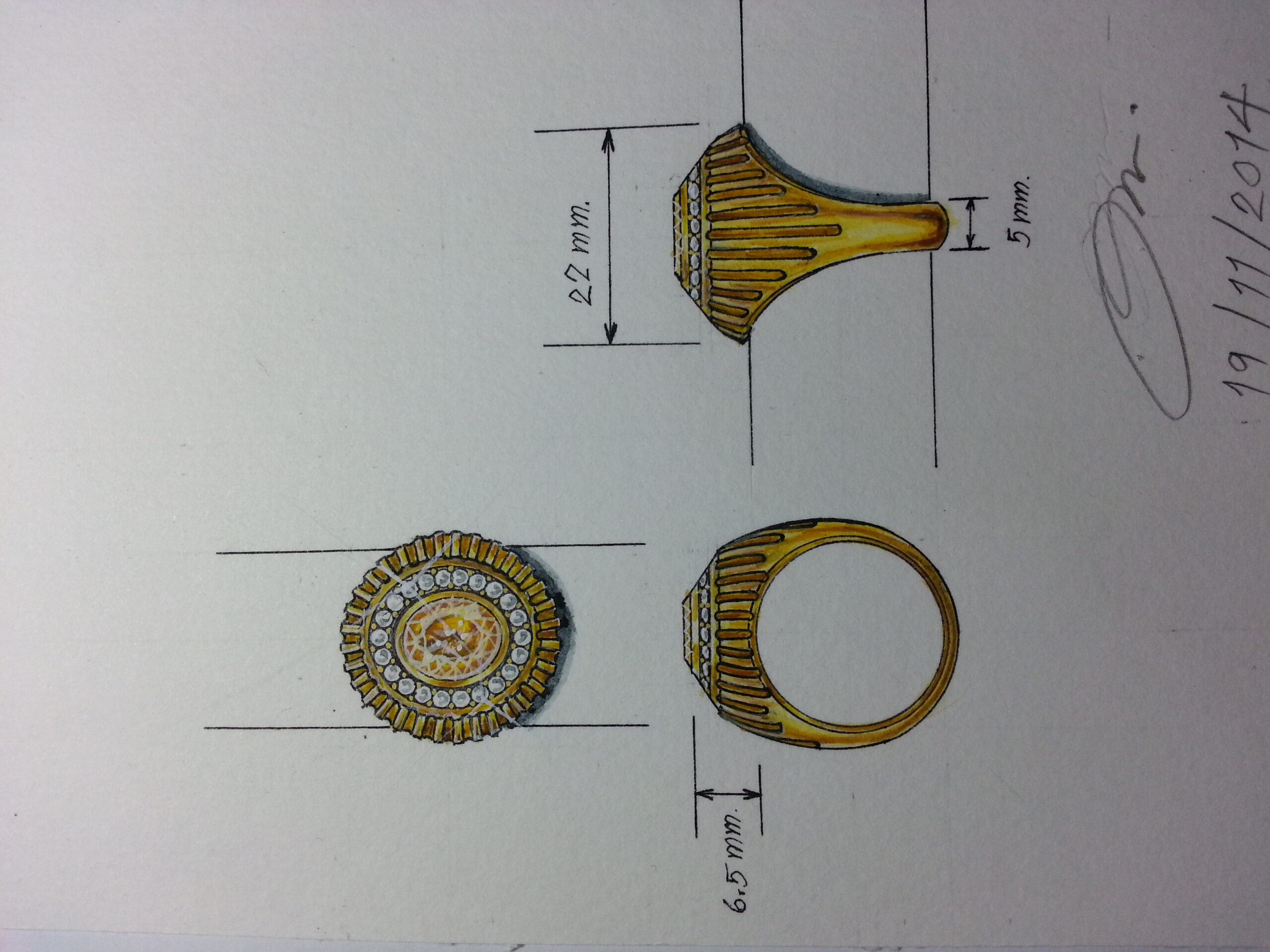 Package 1 piece custom jewelry design sketch service - แพคเกจ 1 ชิ้น ออกแบบเครื่องประดับ งานแฮนด์สเก็ตช์ (Hand Sketch)ตามบรีฟของลูกค้า สามารถนำไปประยุกต์ขึ้นตัวเรือนจริงได้ - Image 8