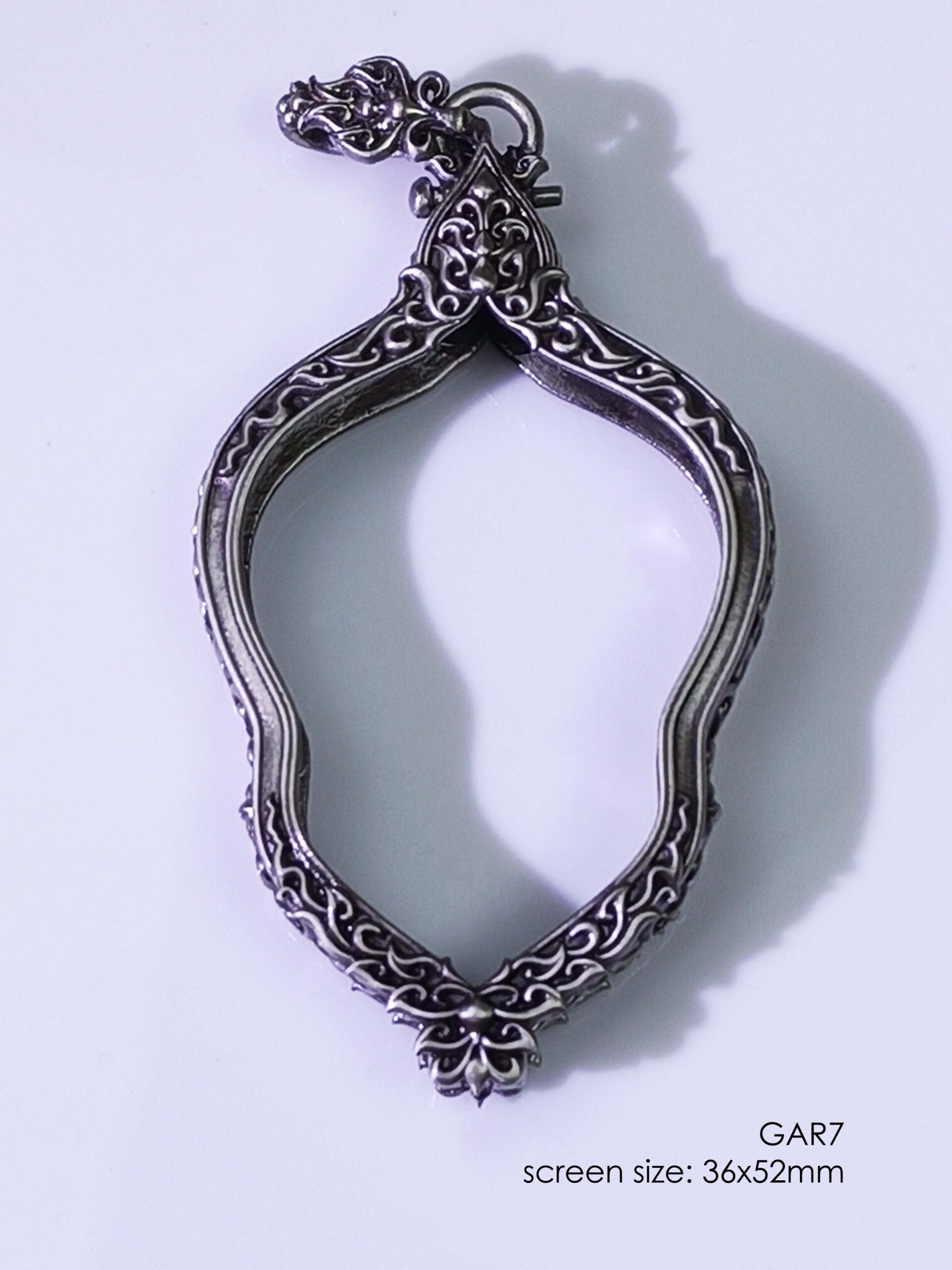GAR7Whitebrass Garuda7 amulet casing screen size 36x52mm