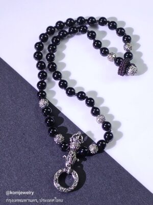 Guardian Onyx shiny Strand Short Necklace | KOMjewelry