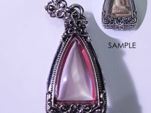BDDNWhitebrass Buddho Noi amulet casing screen size 16x25mm