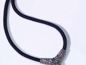 DUMRONG-6MM whitebrass rope necklace with classic spring