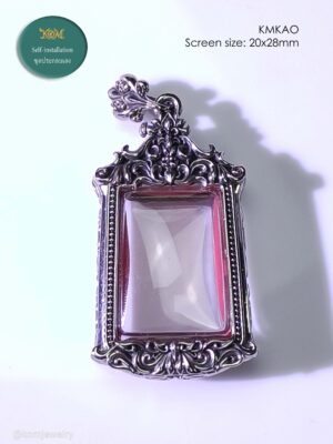 KMKAOWhitebrass Phra Kum Kao amulet casing screen size 20x28mm