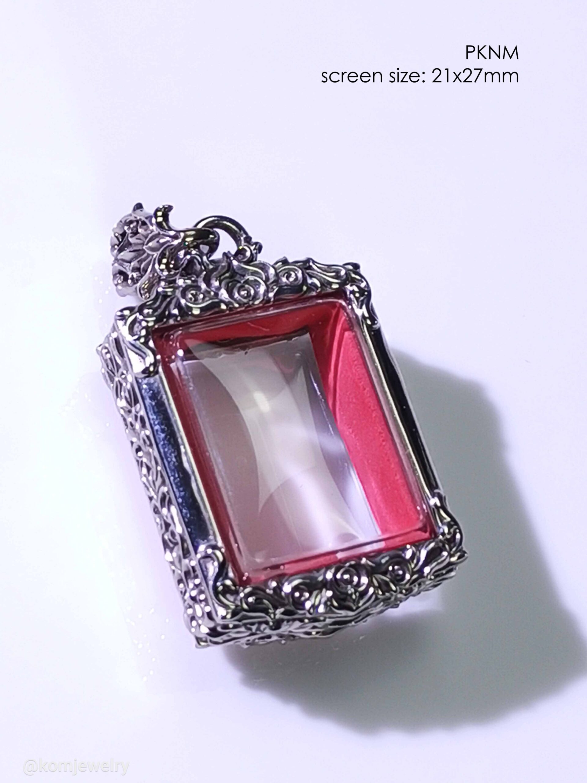 PKNMWhitebrass Pak Nam amulet casing inner size 21x27mm - Image 8
