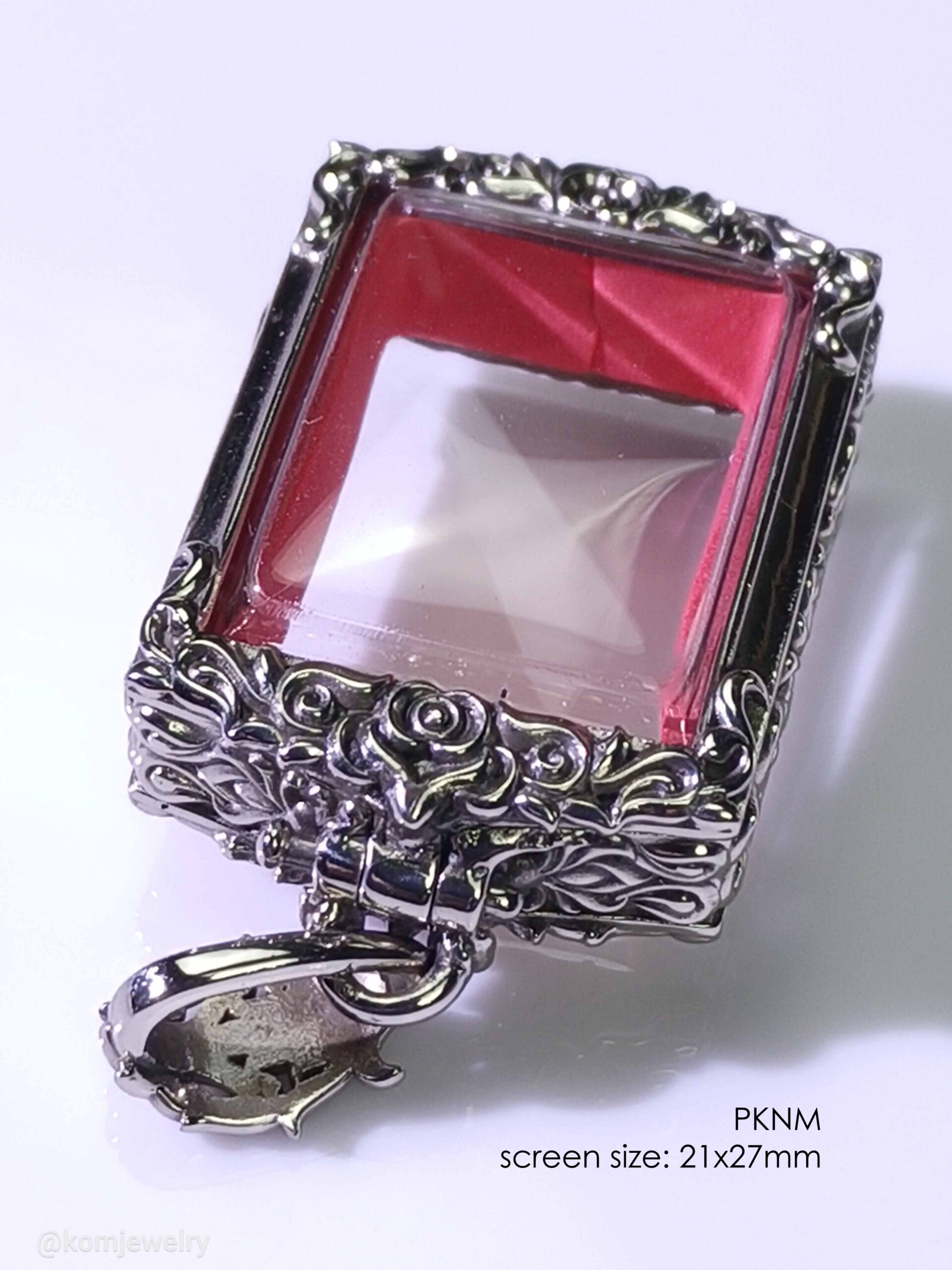 PKNMWhitebrass Pak Nam amulet casing inner size 21x27mm - Image 6