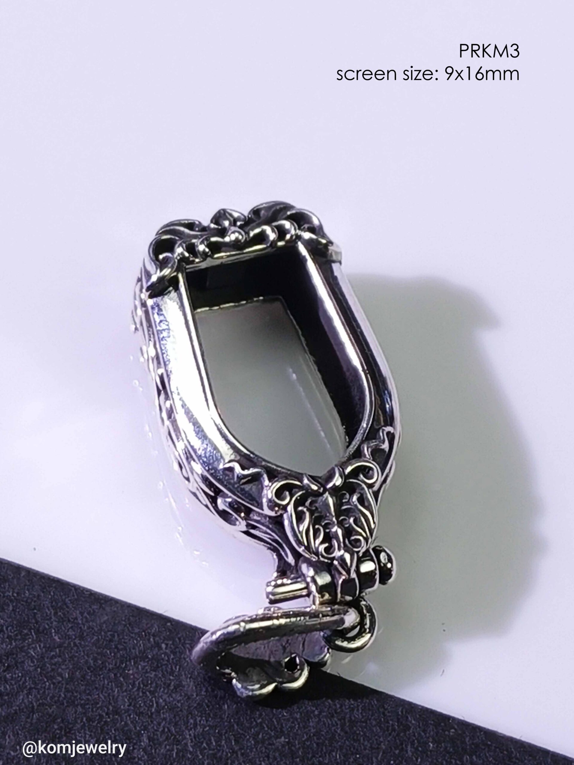 PRKM3Whitebrass Prok Makham amulet casing screen size 9x16mm - Image 7